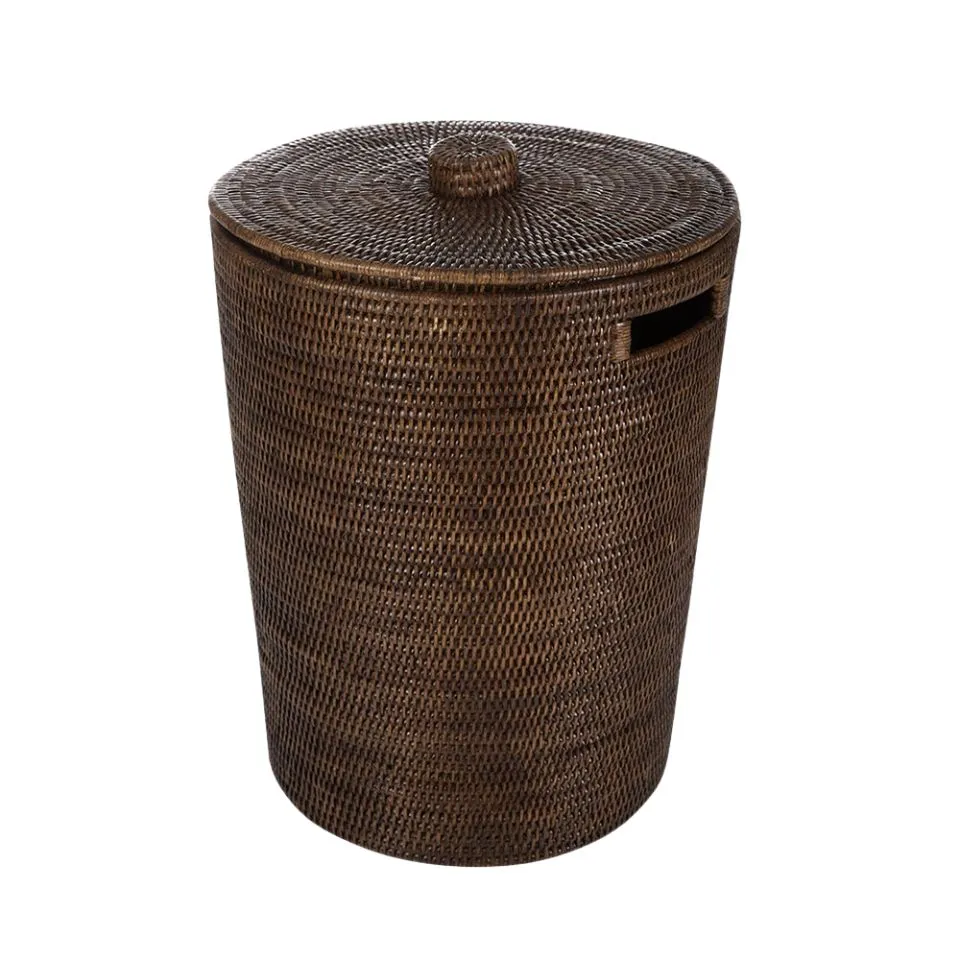 Round Rattan Laundry Hamper With Lid Vietnam
