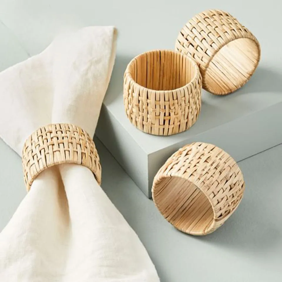Round Rattan Napkin Rings Custom