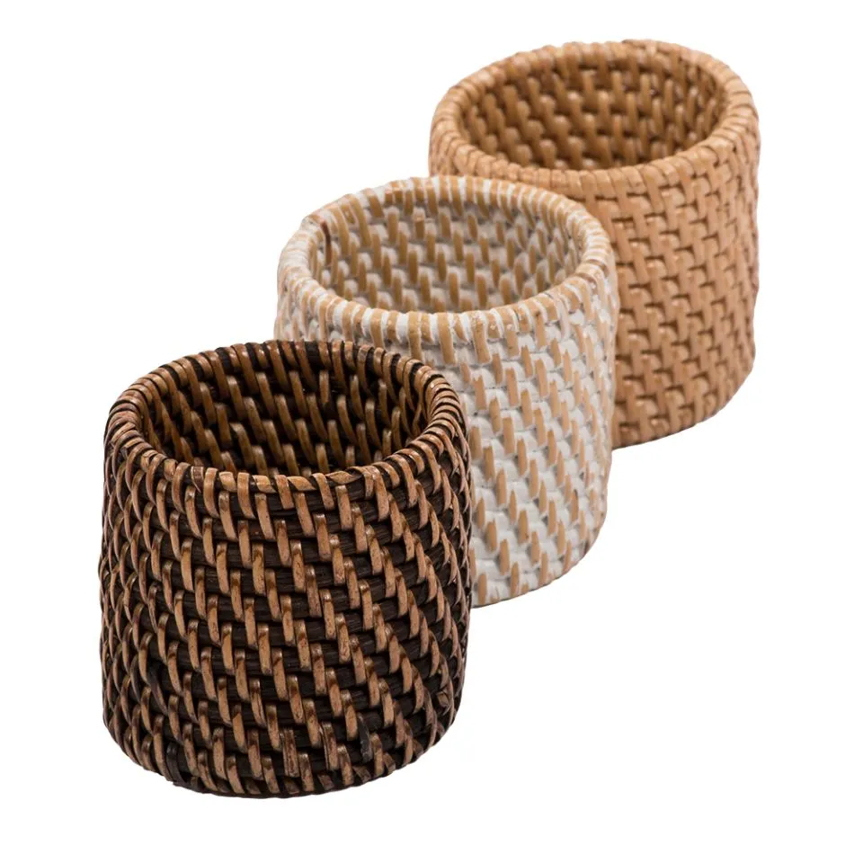 Round Rattan Napkin Rings Private Label