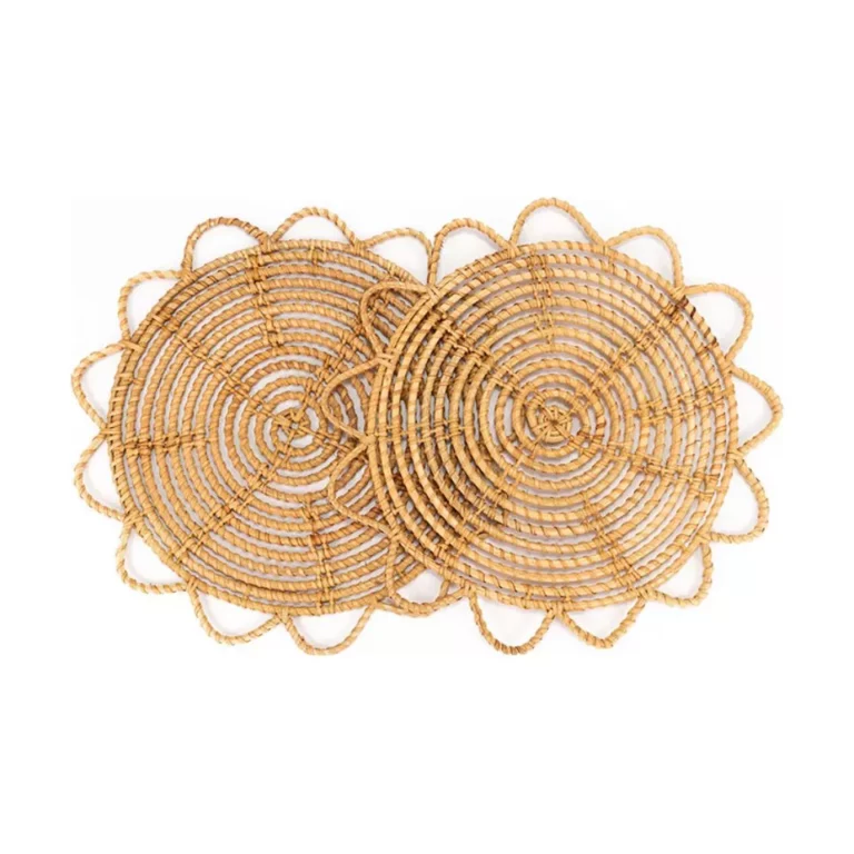 Patterned Round Rattan Placemats Low Moq