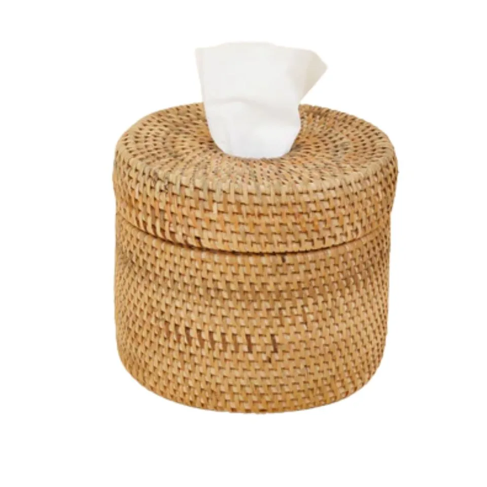 Round Rattan Tissue Napkin Box Short Lead Time