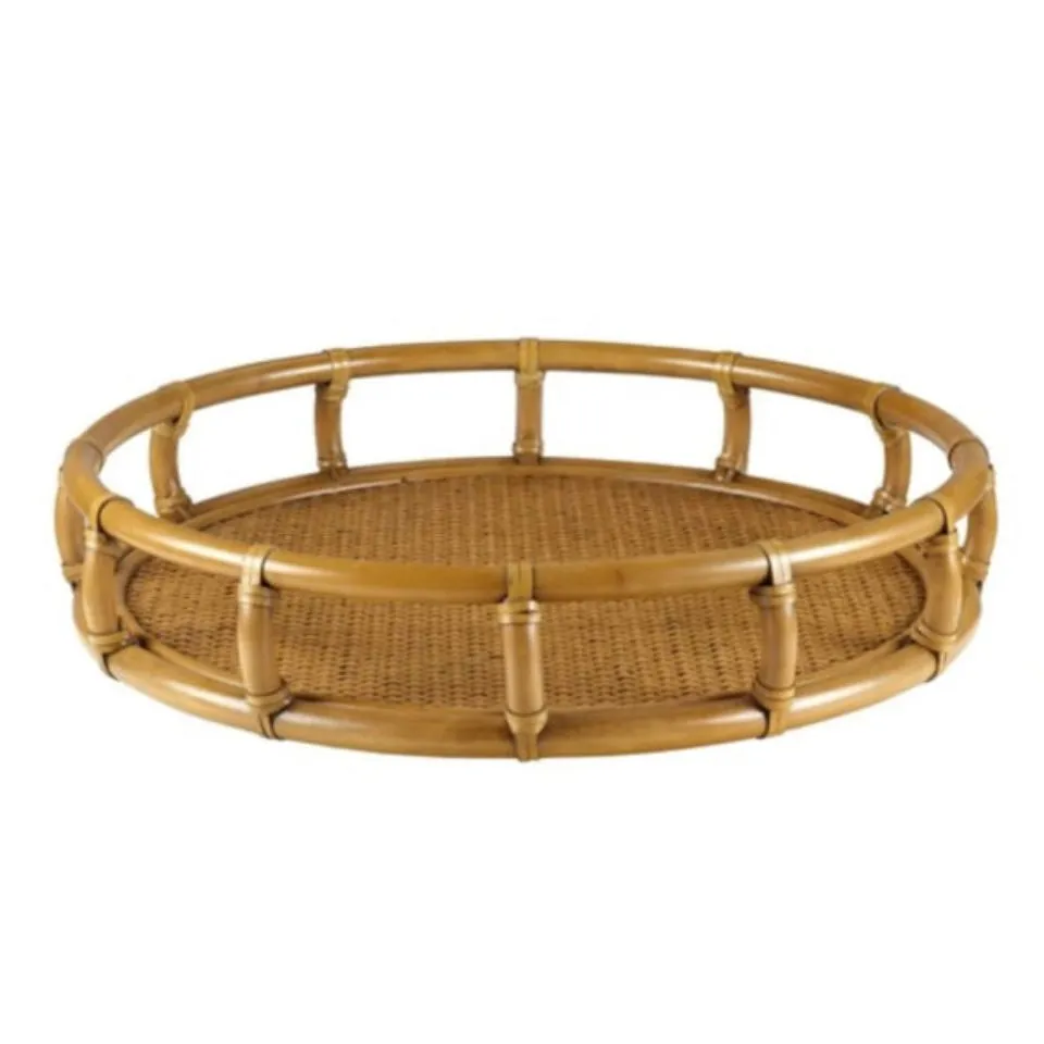 Round Rattan Wicker Serving Trays Manufacturer