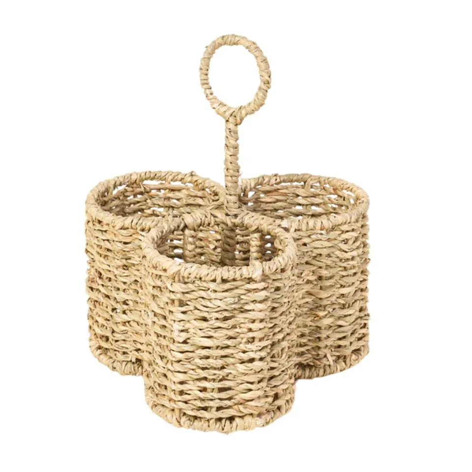Round Seagrass Flatware Caddy Short Lead Time