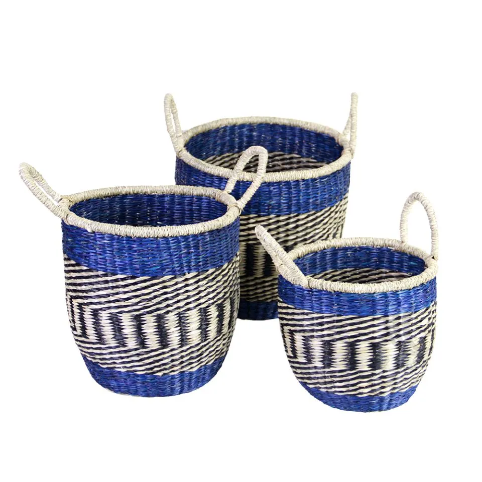Round Seagrass Storage Basket Set Manufacturer