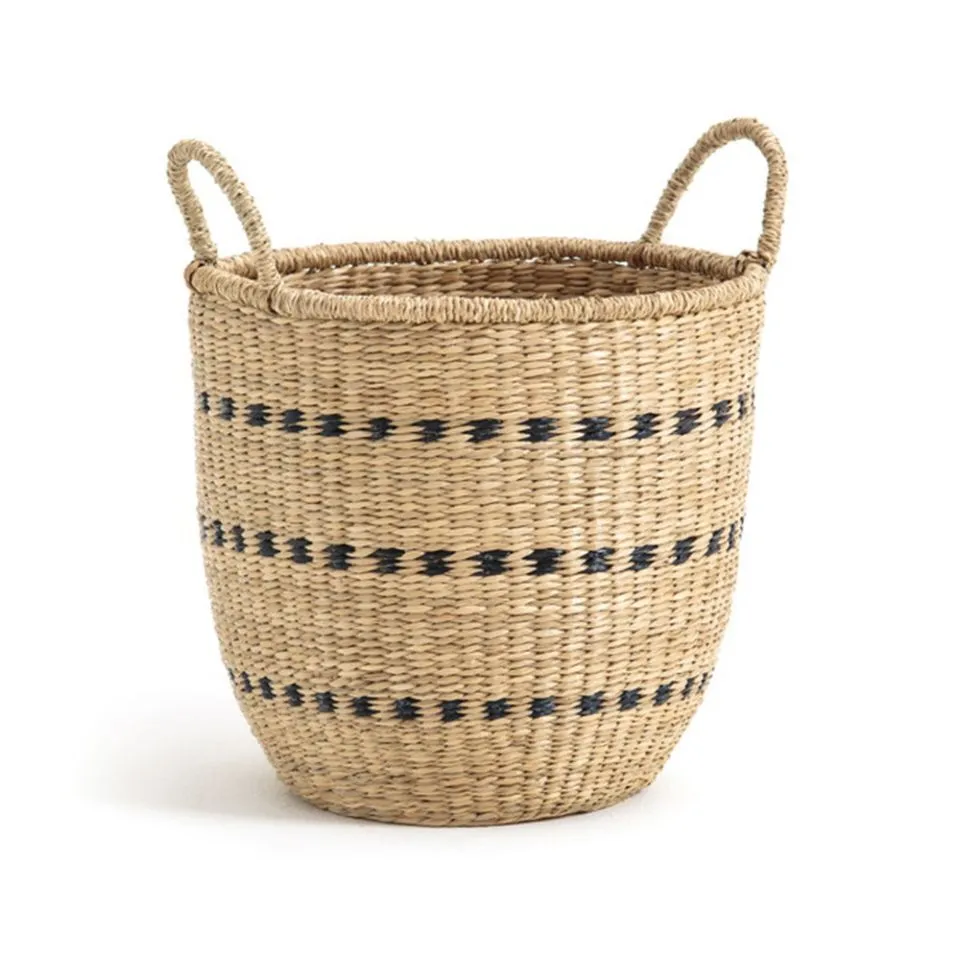 Round Seagrass Storage Basket with Handles Manufacturer