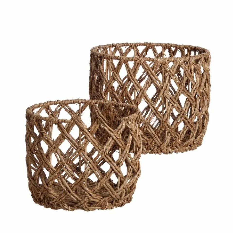 Round Water Hyacinth Basket OEM