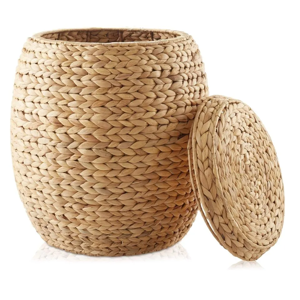 Round Water Hyacinth Basket Low Moq