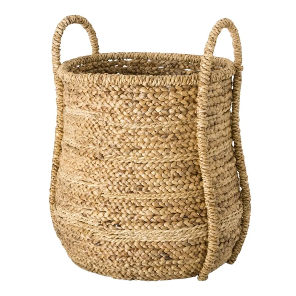 Round Water Hyacinth Storage Basket with Handles Hight Quality
