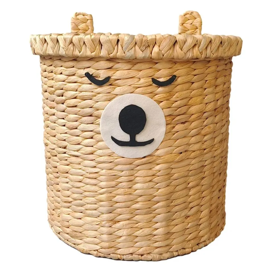 Round Water Hyacinth Hamper Low Moq