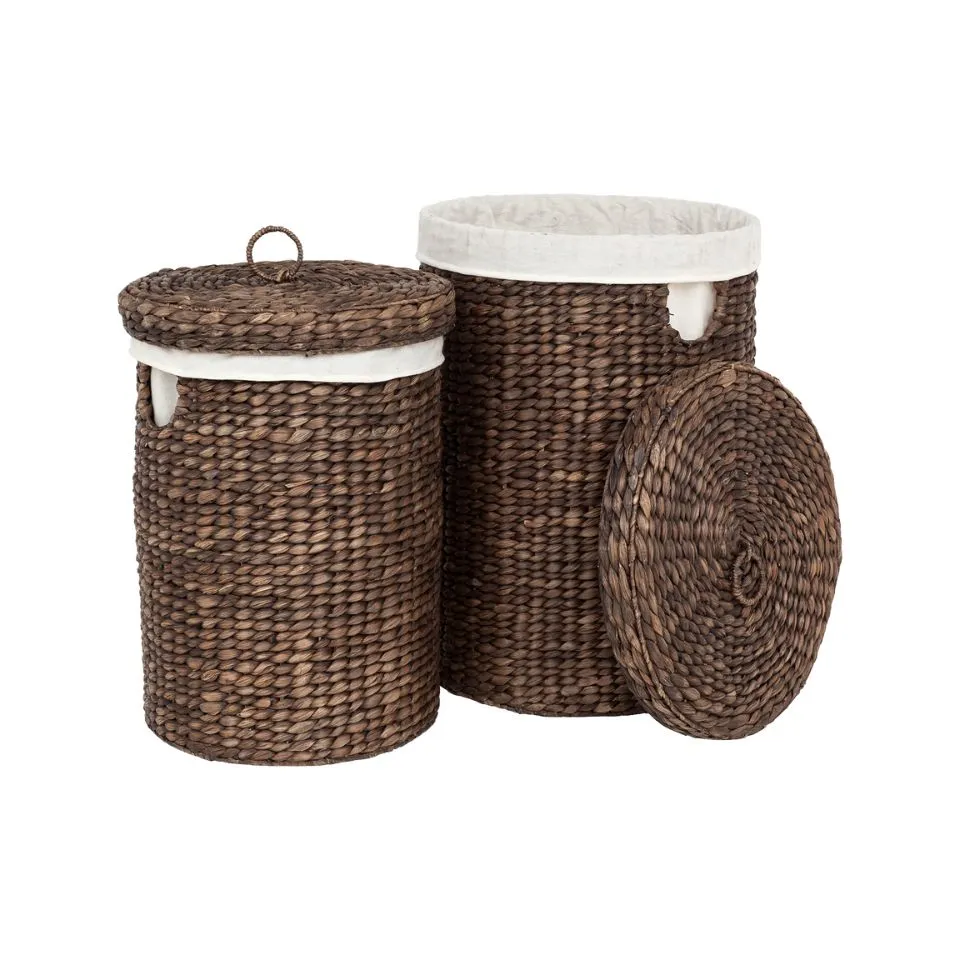 Round Water Hyacinth Hamper OEM