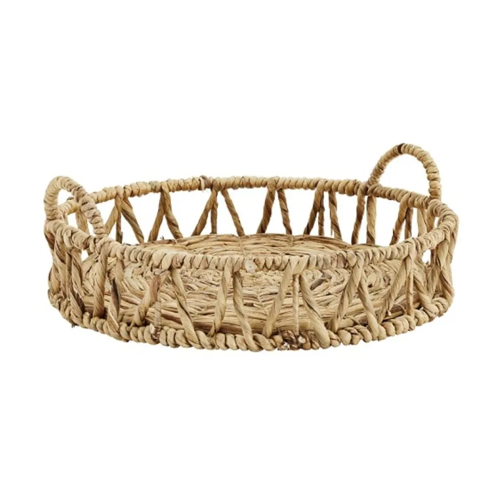 Round Water Hyacinth Serving Tray Hight Quality