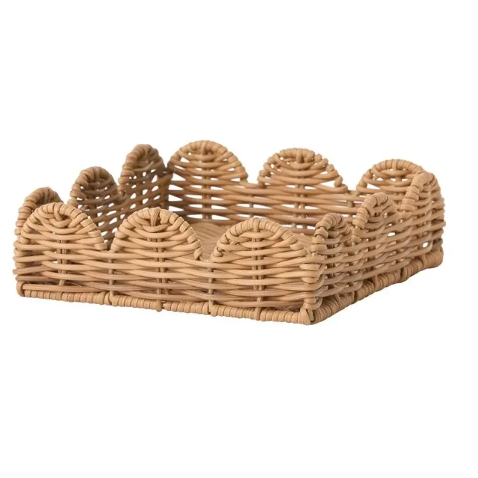 Scalloped Rattan Napkin Holder Manufacturer