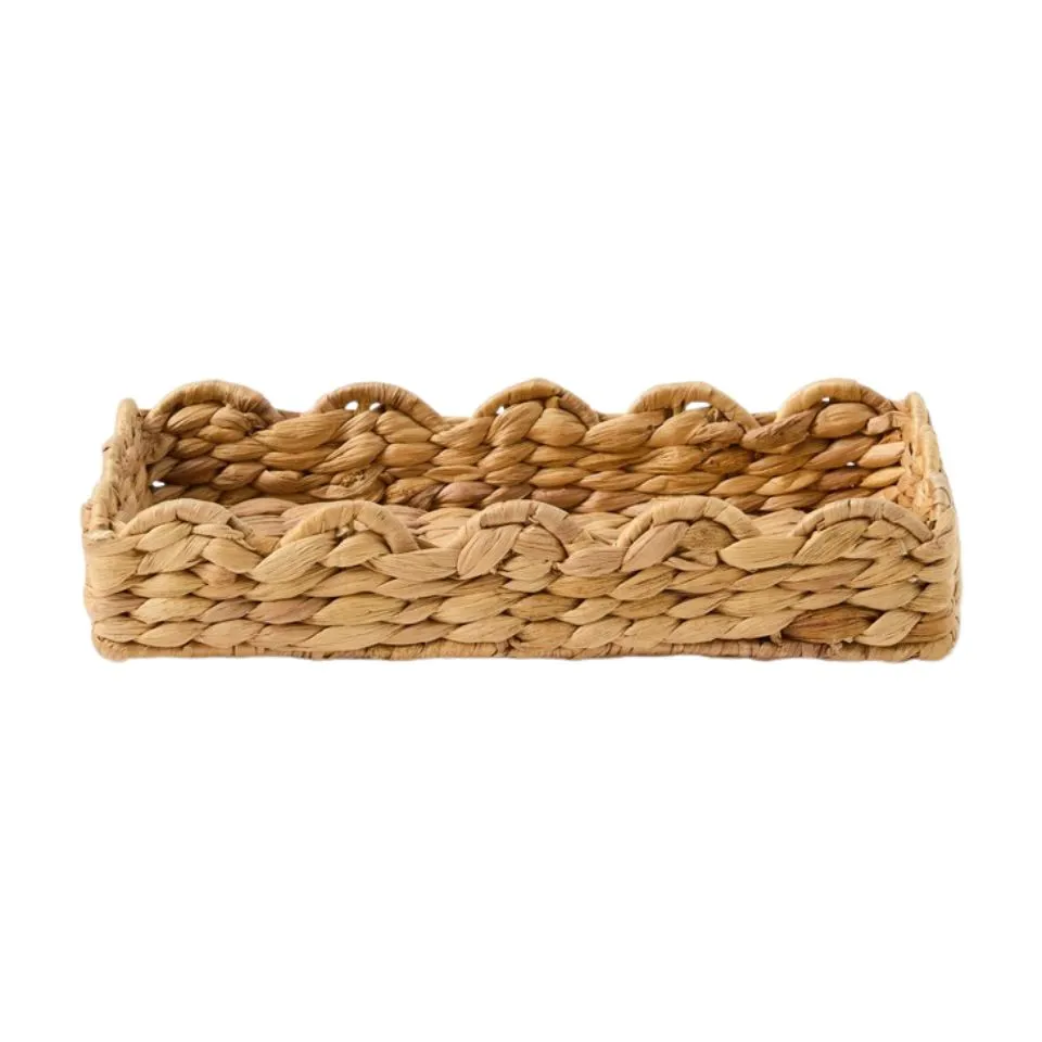 Scalloped Water Hyacinth Tray OEM