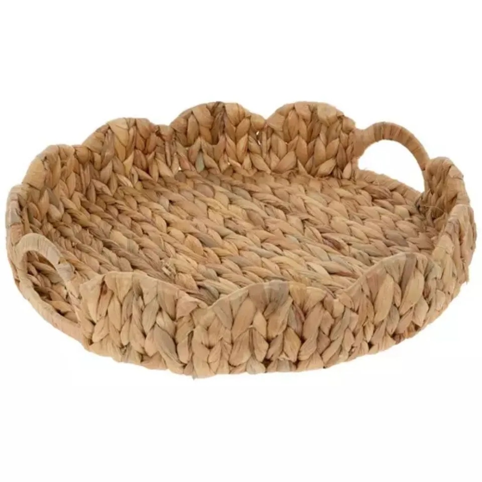 Scalloped Water Hyacinth Tray Hight Quality