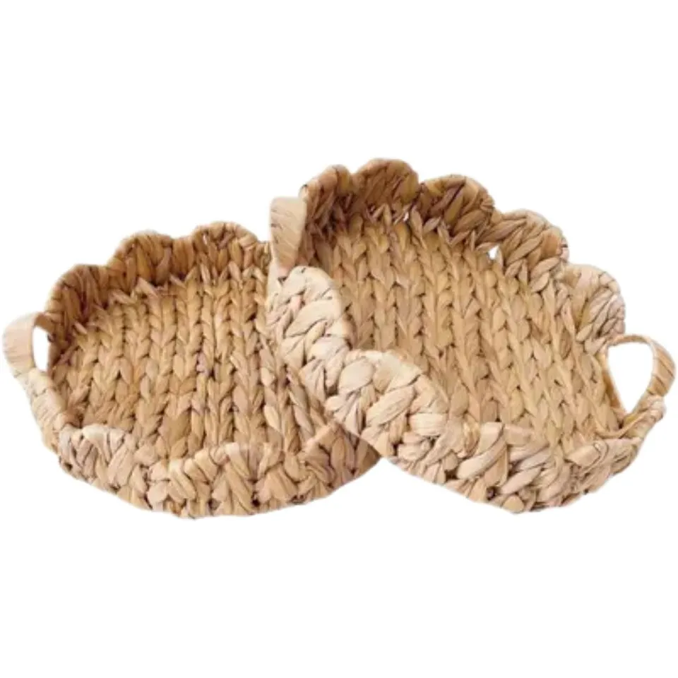 Scalloped Water Hyacinth Tray Vietnam