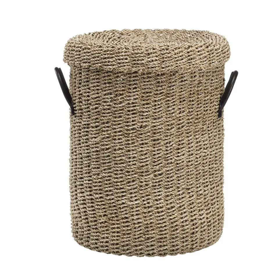 Seagrass Laundry Baskets with Lid Handicraft