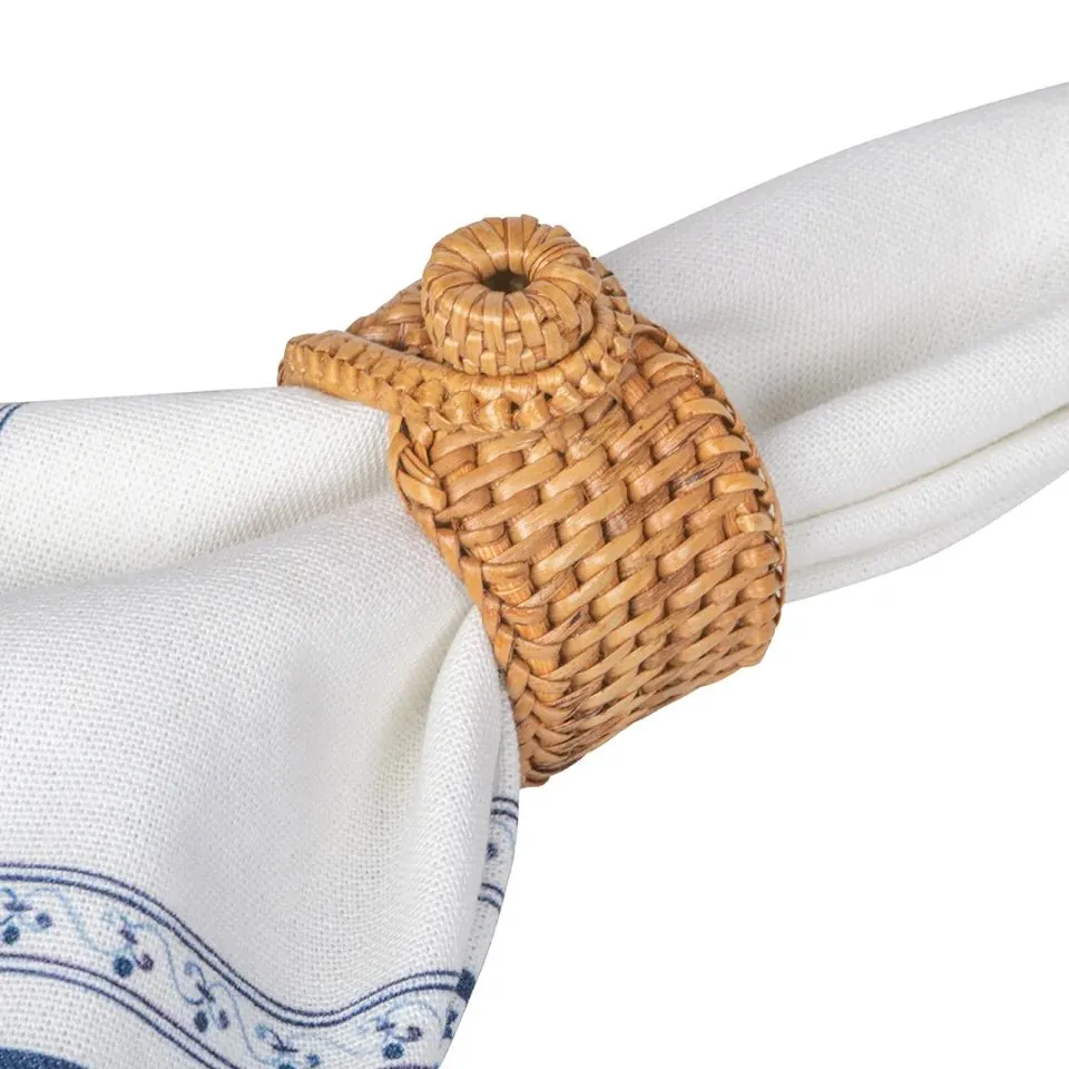Shaped Rattan Napkin Rings Low Moq