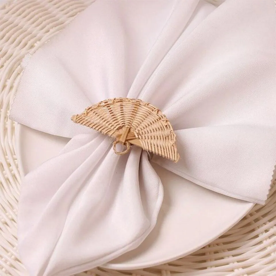 Shaped Rattan Napkin Rings Short Lead Time