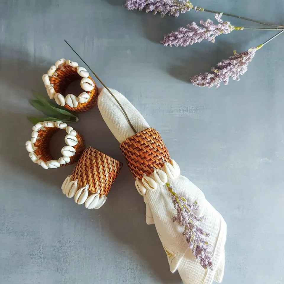 Shaped Rattan Napkin Rings Manufacturer