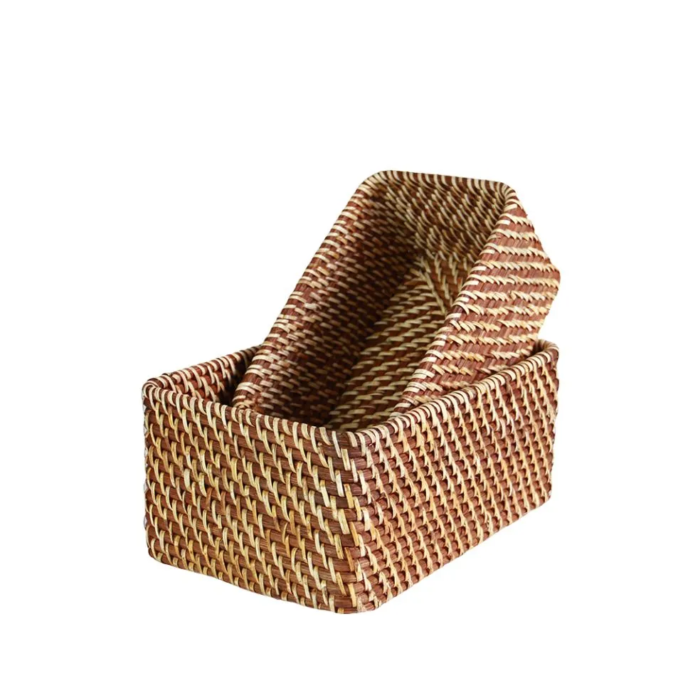 Small Rattan Storage Baskets Low Moq