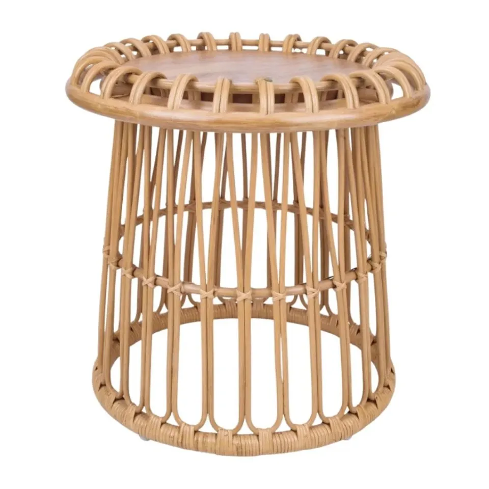 Small Round Rattan Coffee Table Handicraft