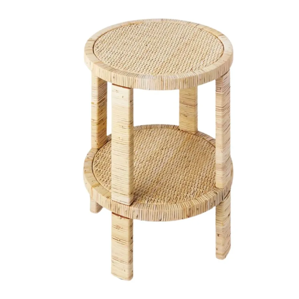 Small Round Rattan Side Table Handicraft