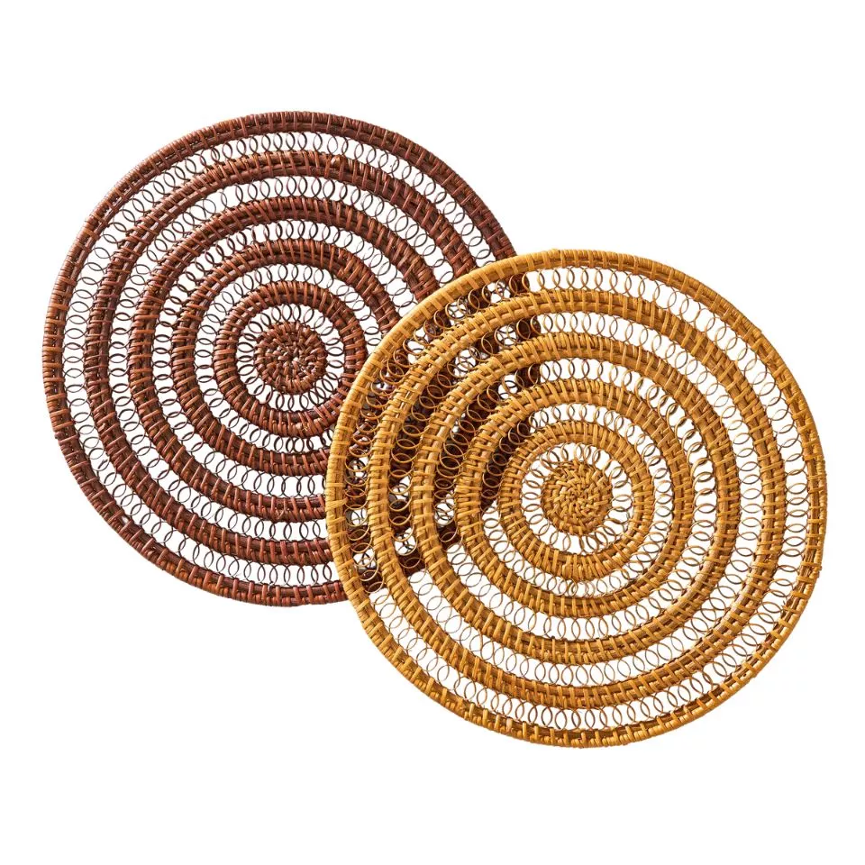 Handwoven Spiral Rattan Placemats Supplier