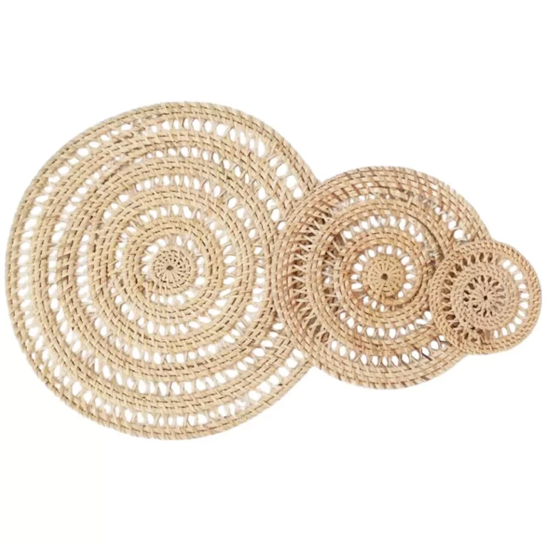 Handwoven Spiral Rattan Placemats Low Moq