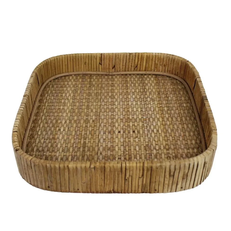 Square Bamboo Serving Tray Handicraft