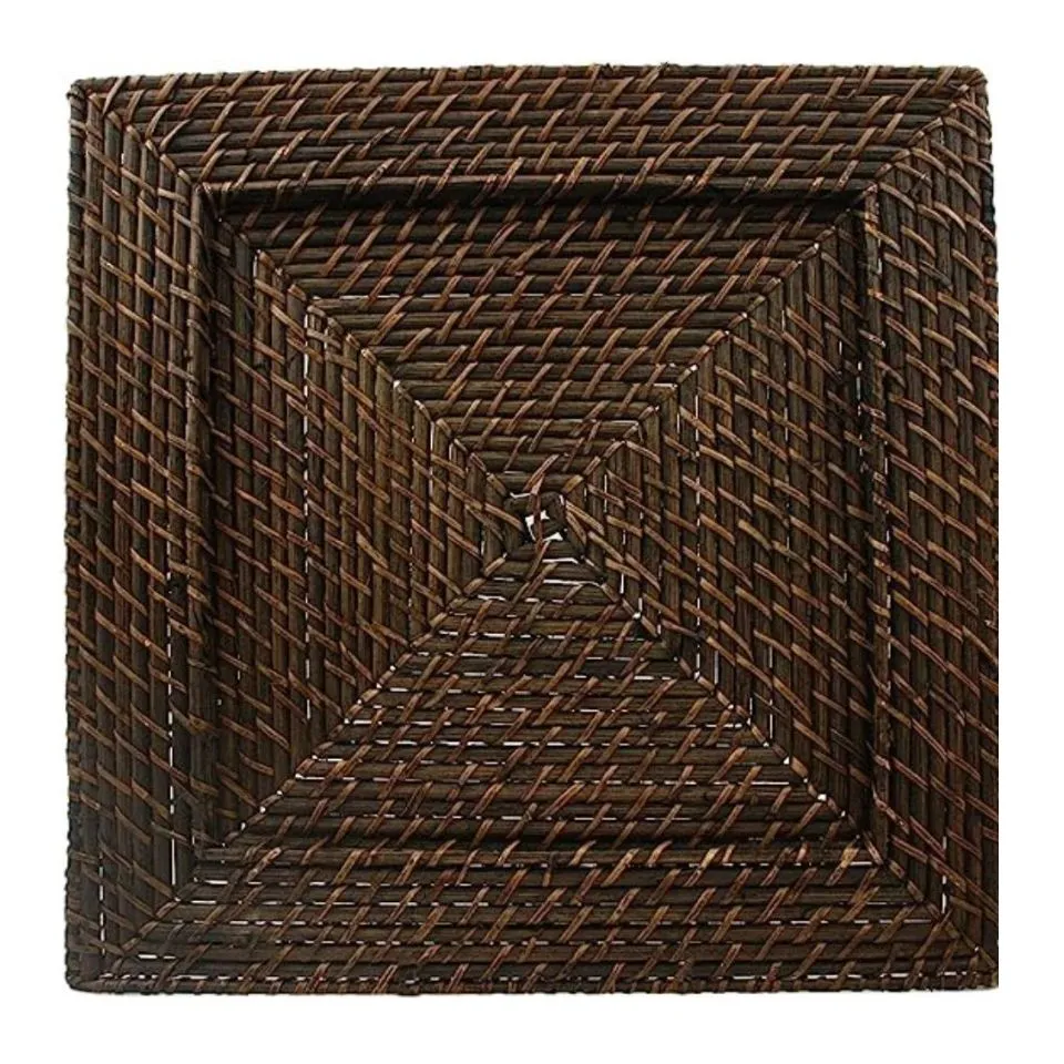 Square Rattan Charger Plate Handicraft