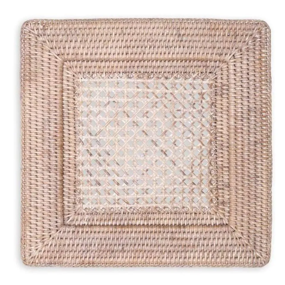 Square Rattan Charger Plate Vietnam