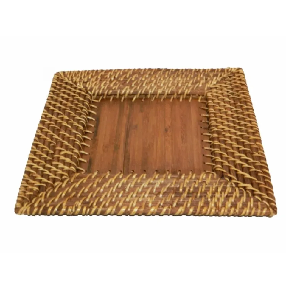 Square Rattan Charger Plate Short Lead Time