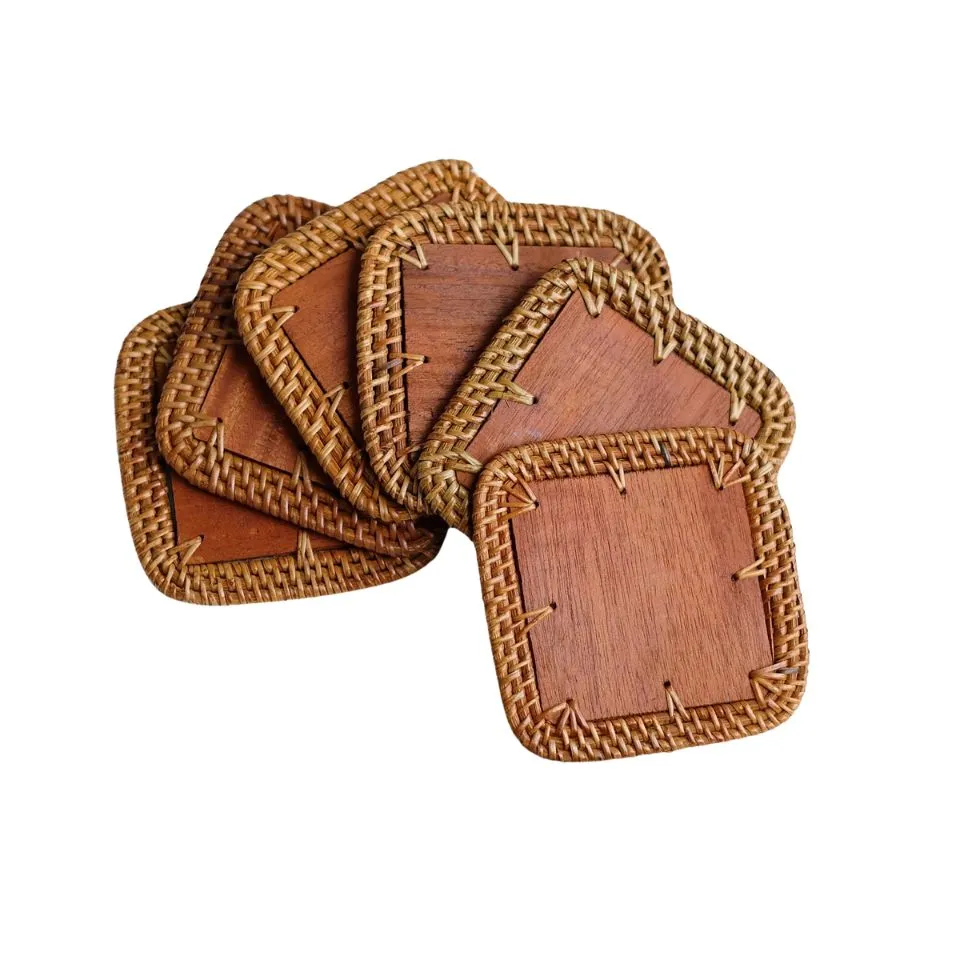 Square Rattan Coasters Manufacturer