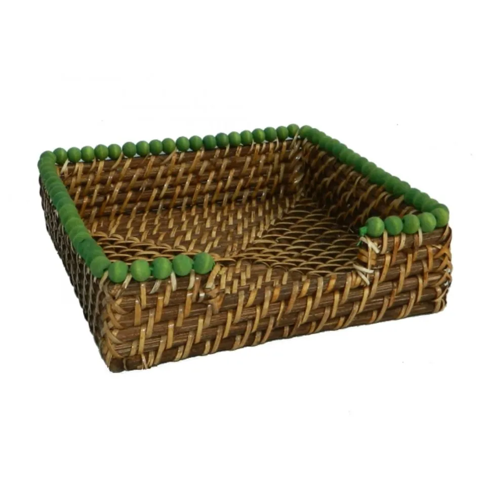 Square Rattan Napkin Holder Handicraft