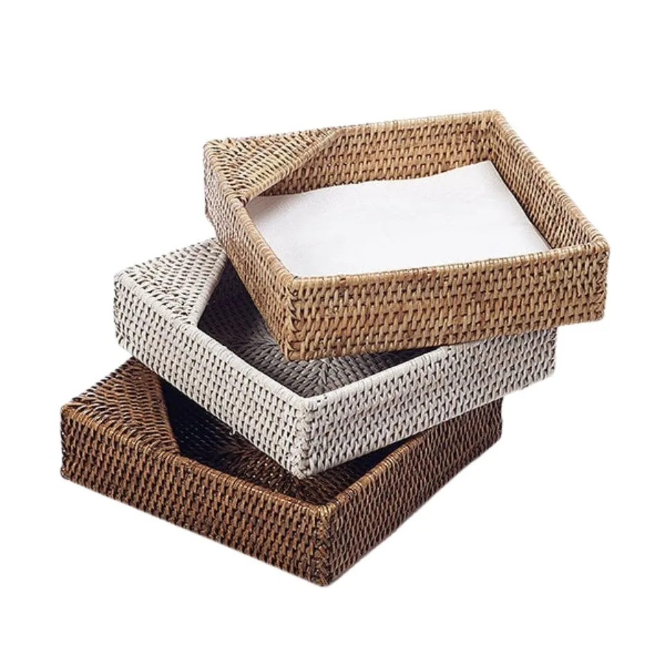 Square Rattan Napkin Holder Short Lead Time