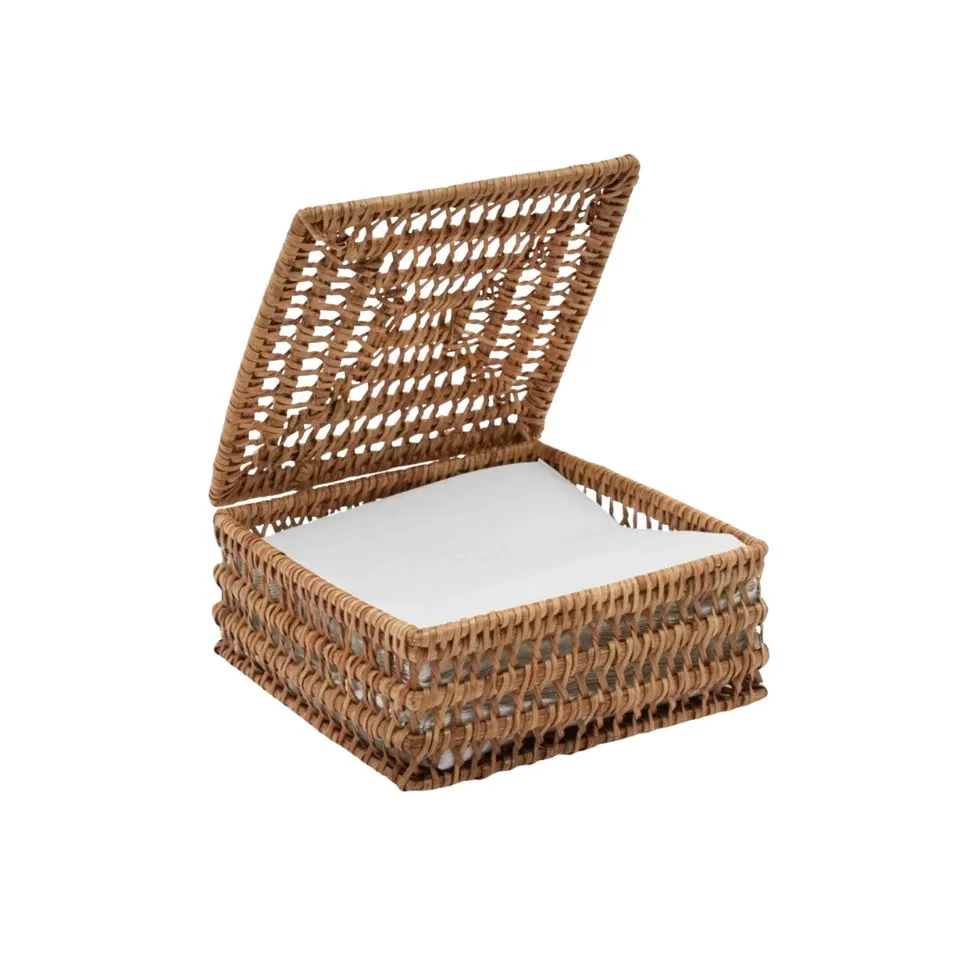 Square Rattan Napkin Holder Custom