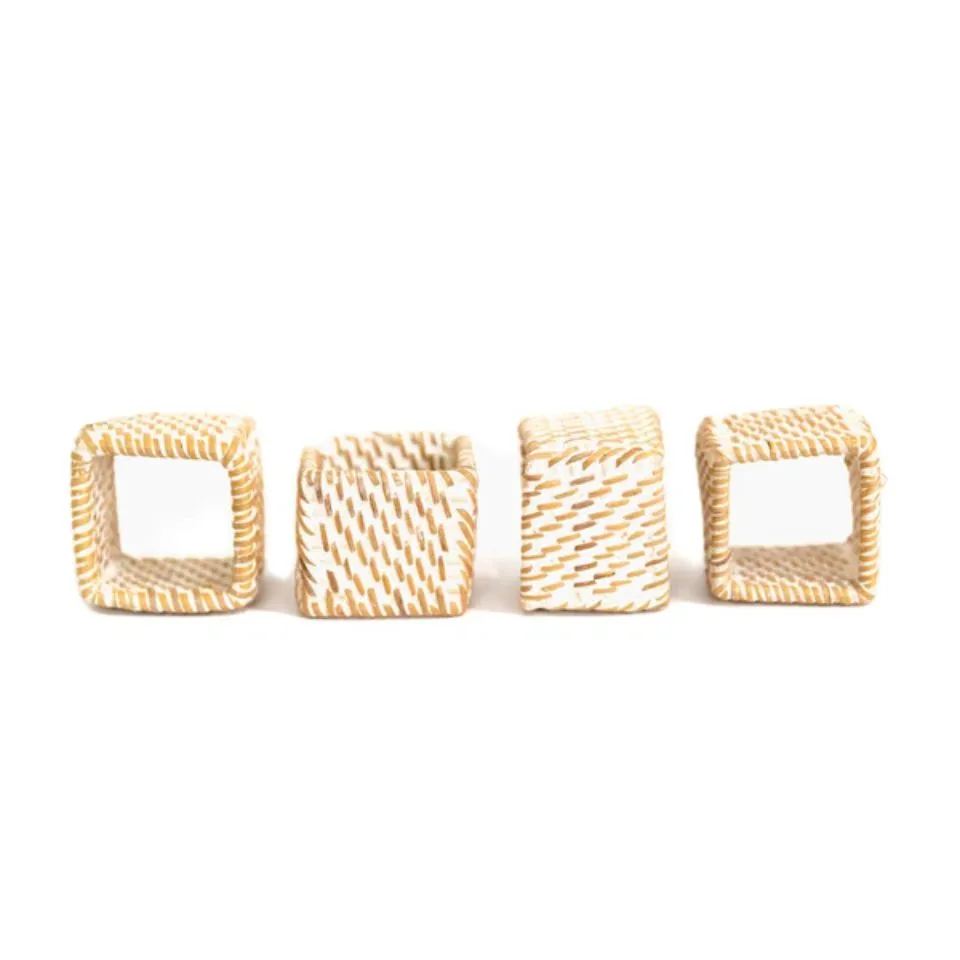 Square Rattan Napkin Rings Vietnam