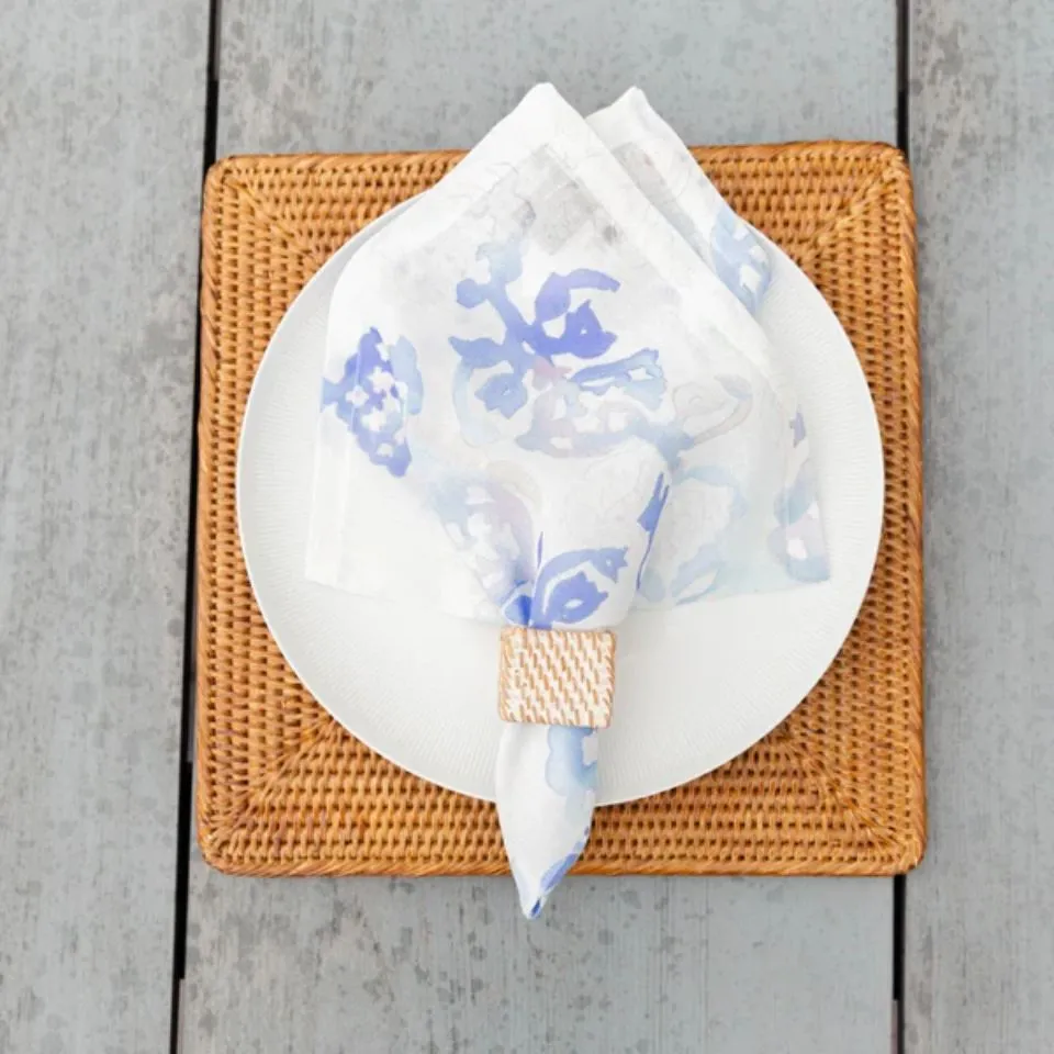 Square Rattan Napkin Rings Hight Quality