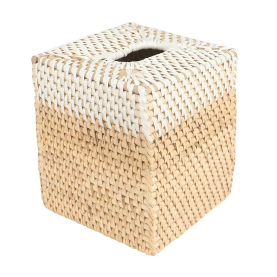 Square Rattan Tissue Napkin Box Handicraft