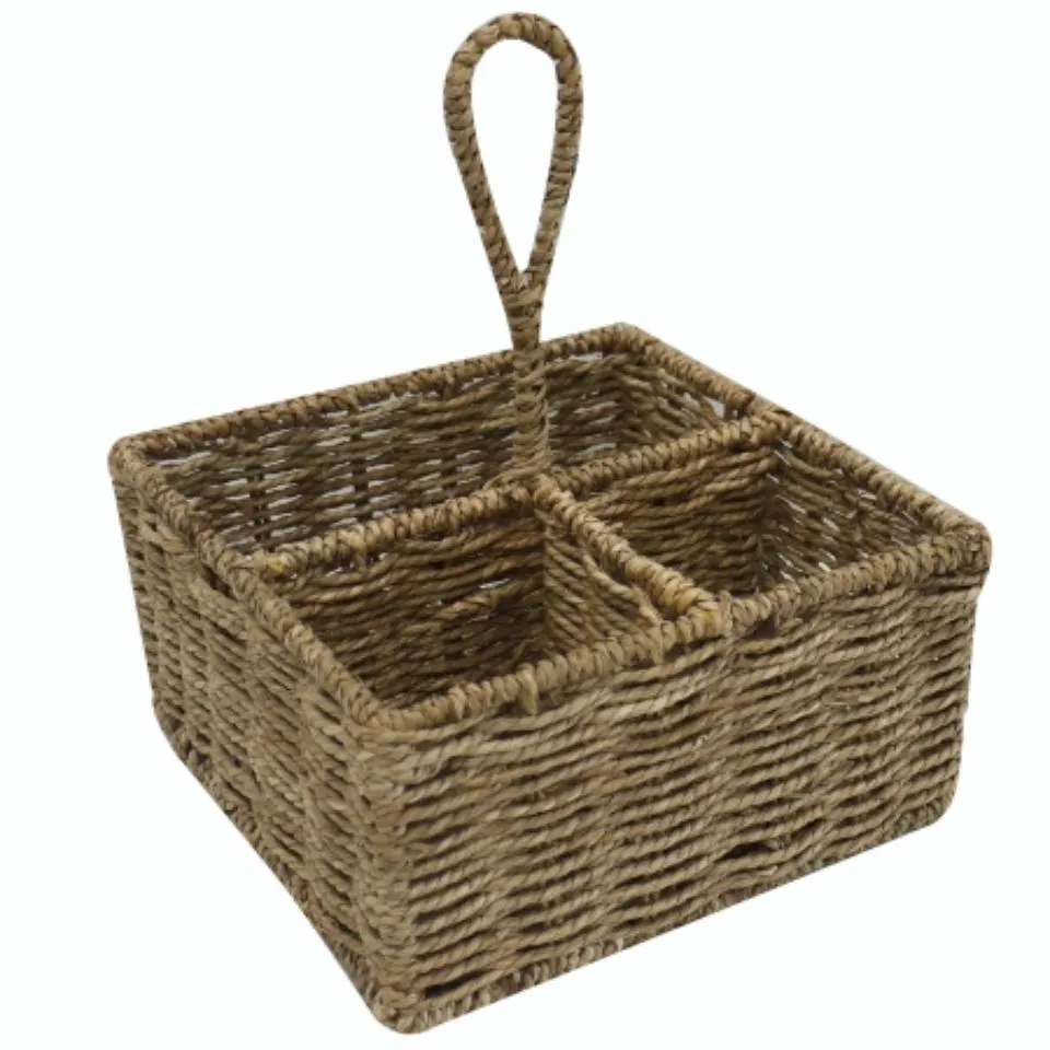 Square Seagrass Flatware Caddy Short Lead Time