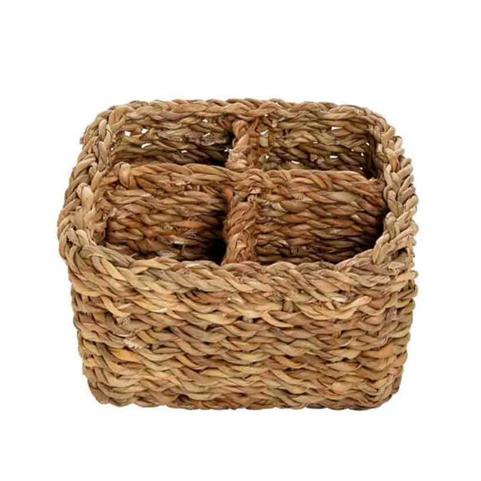 Square Seagrass Flatware Caddy Vietnam