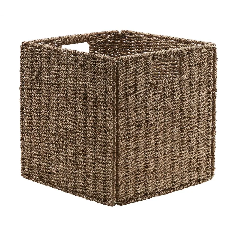 Square Seagrass Storage Basket Custom