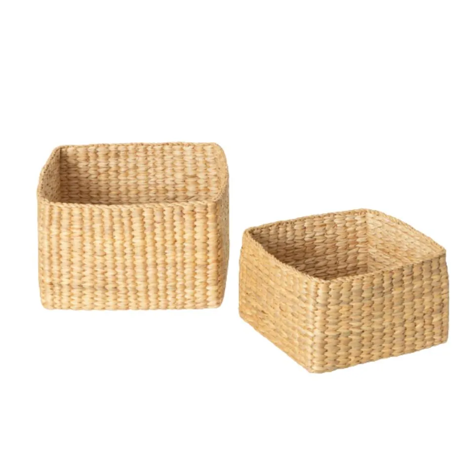 Square Water Hyacinth Baskets Hight Quality