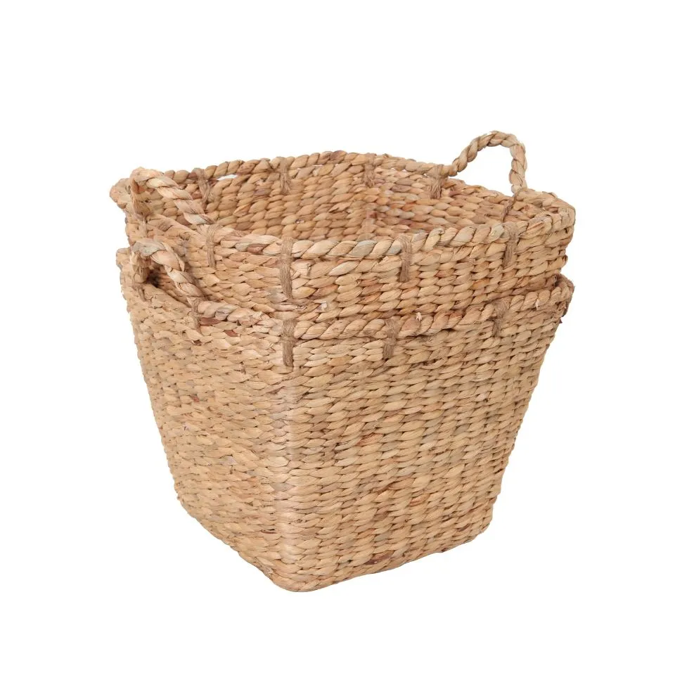 Square Water Hyacinth Baskets Private Label