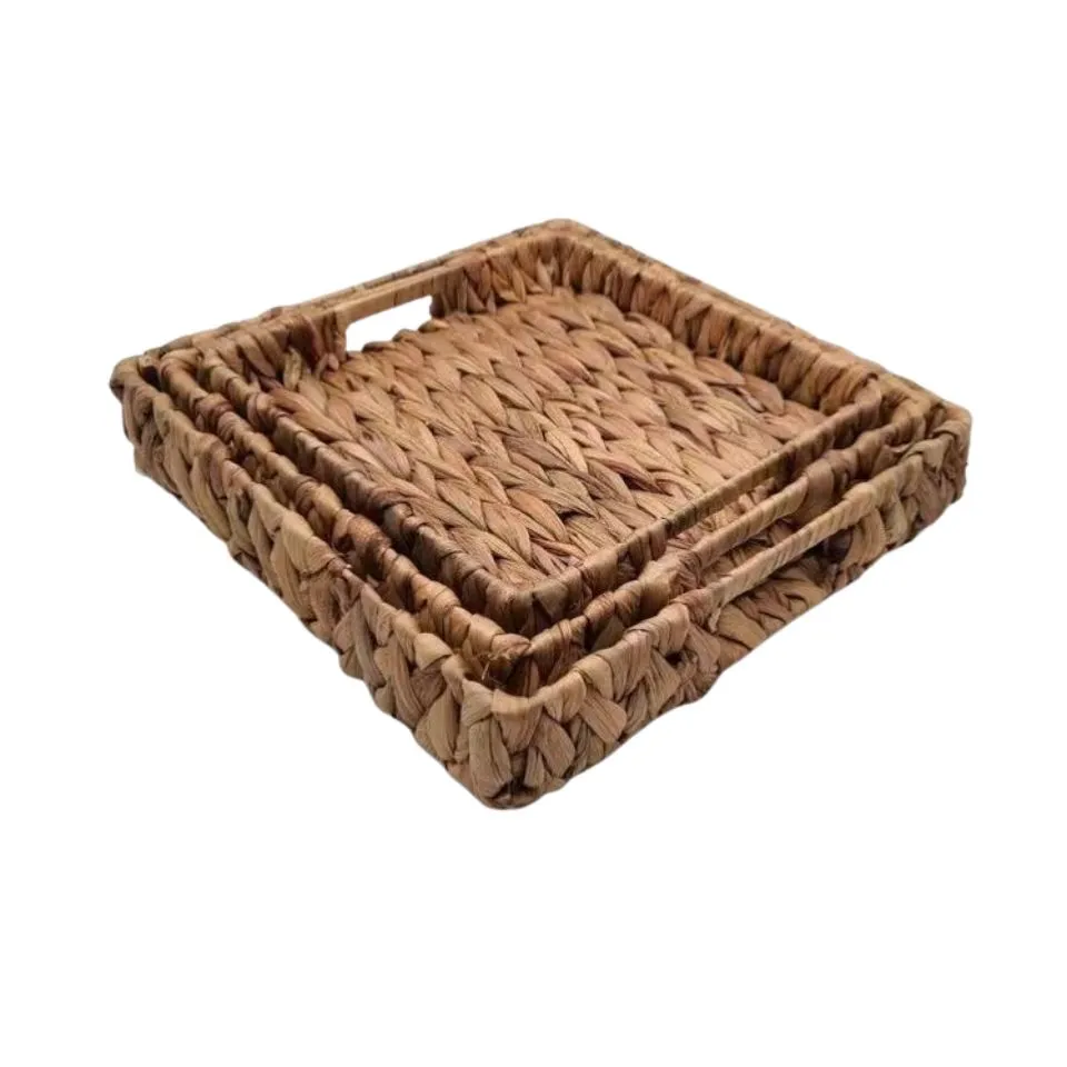 Square Water Hyacinth Tray OEM