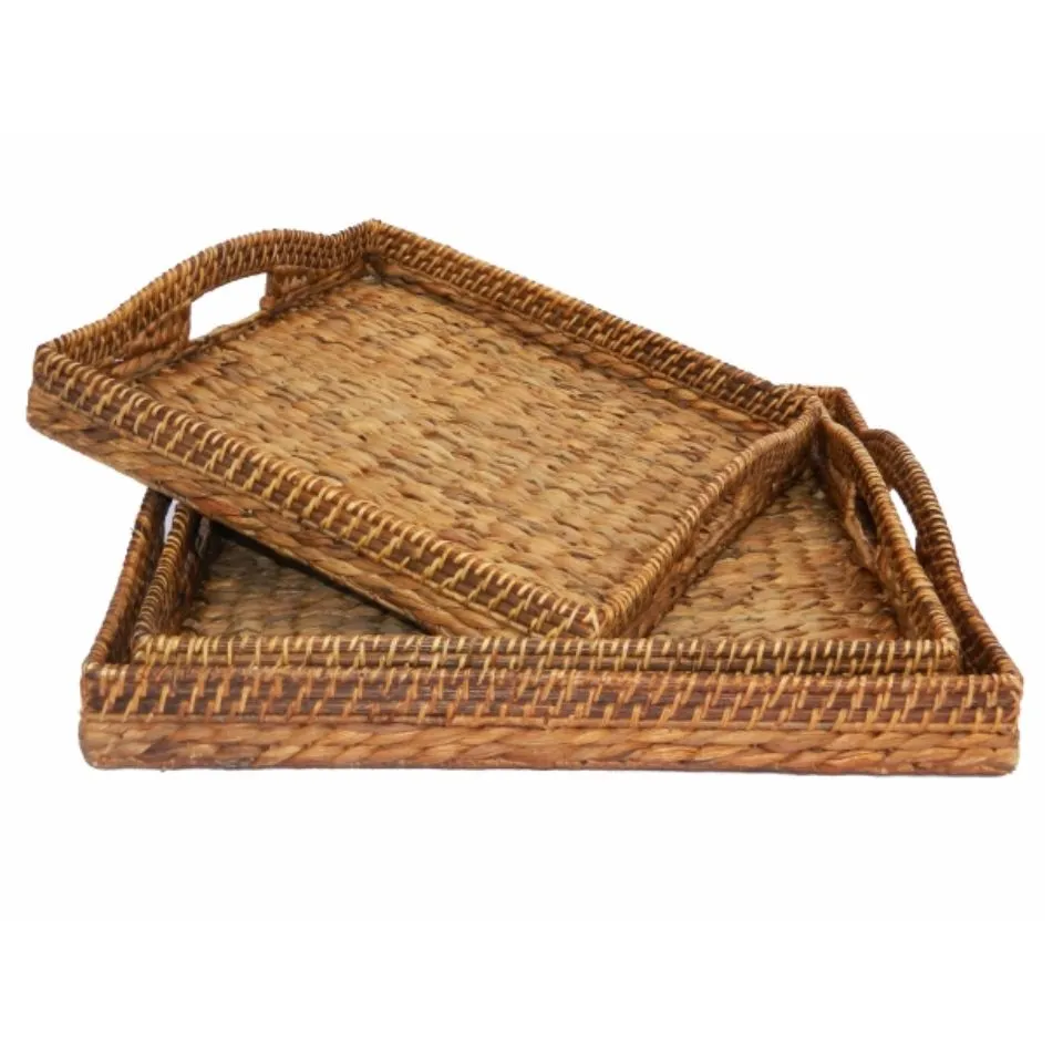 Square Water Hyacinth Tray Short Lead Time