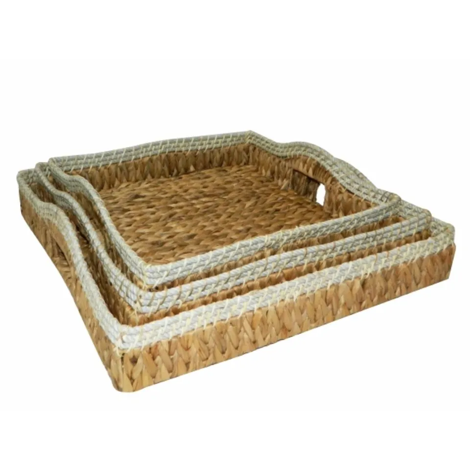 Square Water Hyacinth Tray Manufacturer