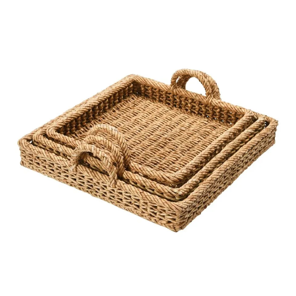Square Water Hyacinth Tray Handicraft