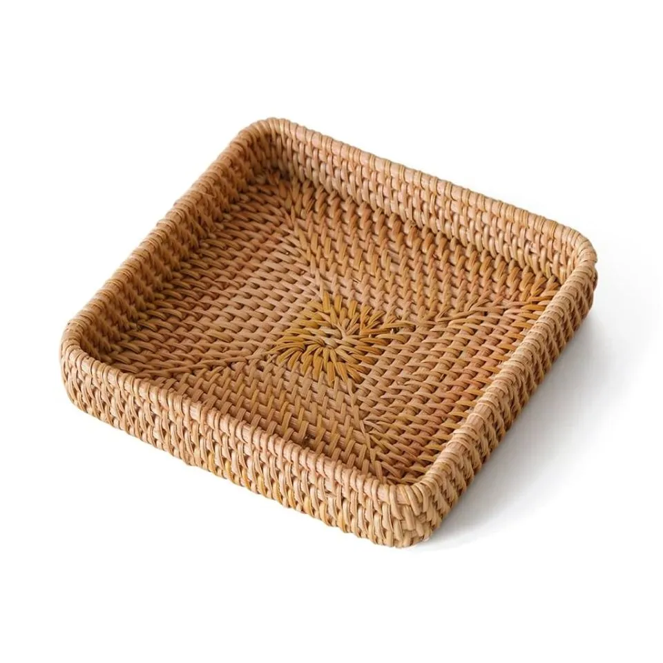 Square Woven Rattan Tray Hight Quality
