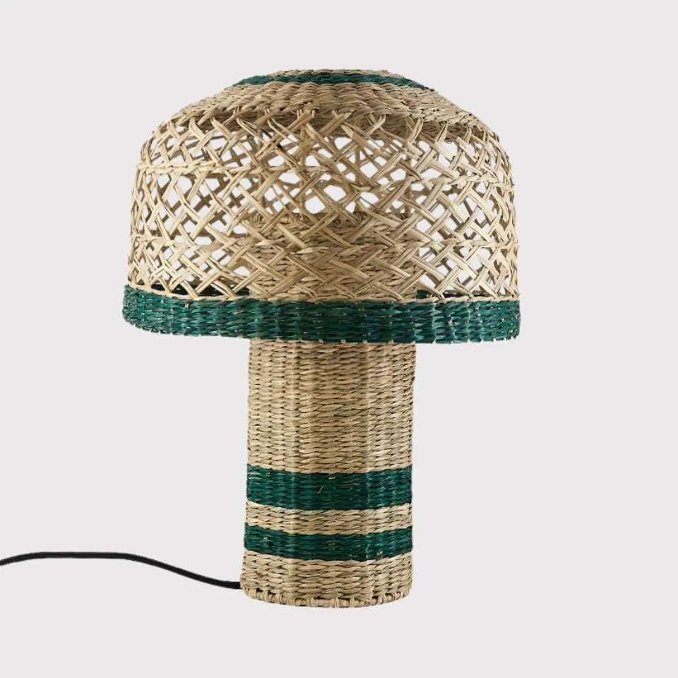 Seagrass table lamp – eco-friendly custom table lamp manufacturing by EHM.